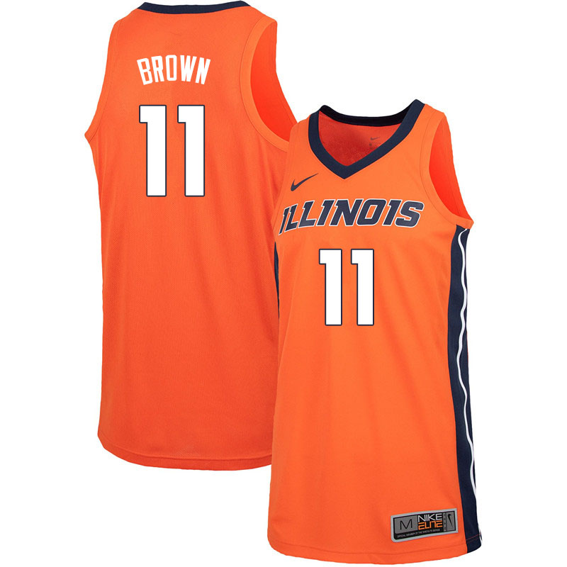 Men #11 Dee Brown Illinois Fighting Illini College Basketball Jerseys Sale-Orange